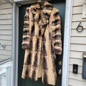 Full Length Genuine Chinchilla Fur Coat